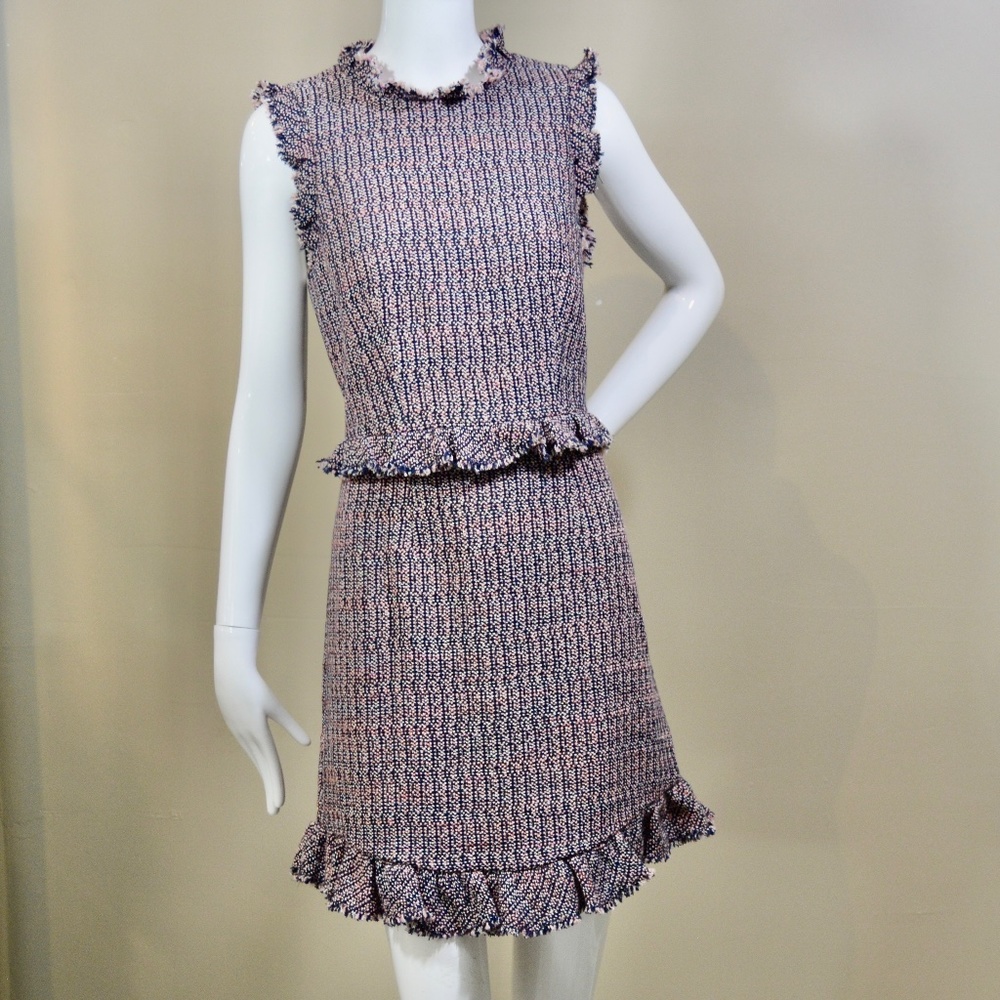 Rebecca Taylor Navy & Blush Tweed Dress – Authentic Designer Piece– NWT – - Picture 12 of 15